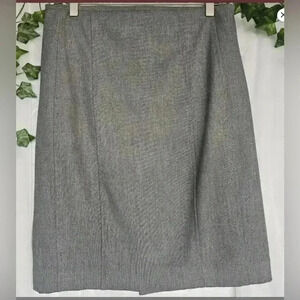 Express Pencil Skirt in Grey with Pleat in Back